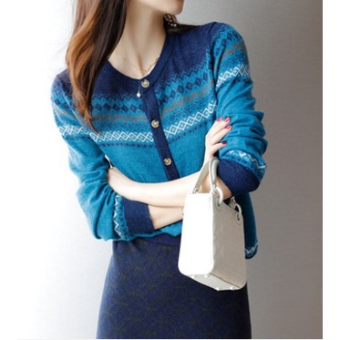Áo khoác len Cardigan dáng rộng thiết kế mới thời trang dành cho mùa thu đông
