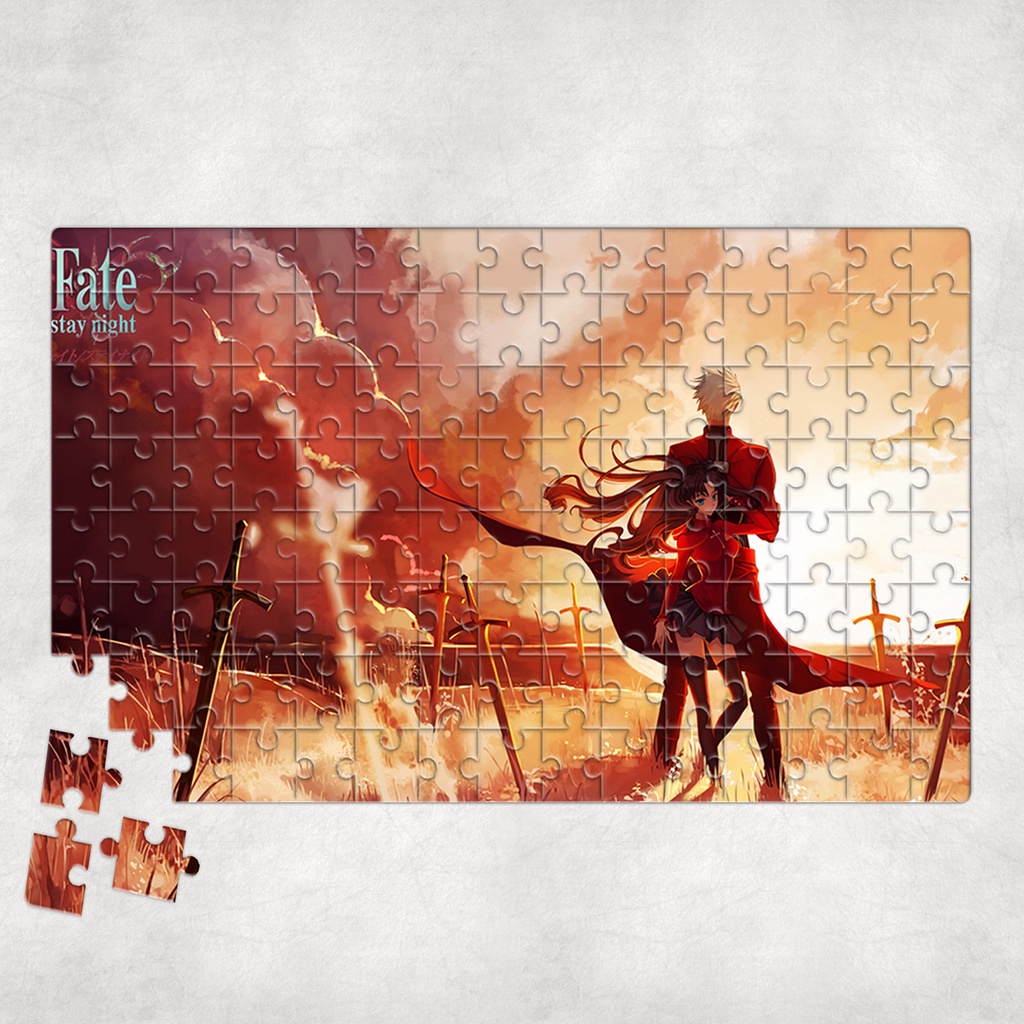 Tranh ghép hình A4, A5 Anime, xếp hình FATESTAY NIGHT UNLIMITED BLADE WORKS - Mẫu 1