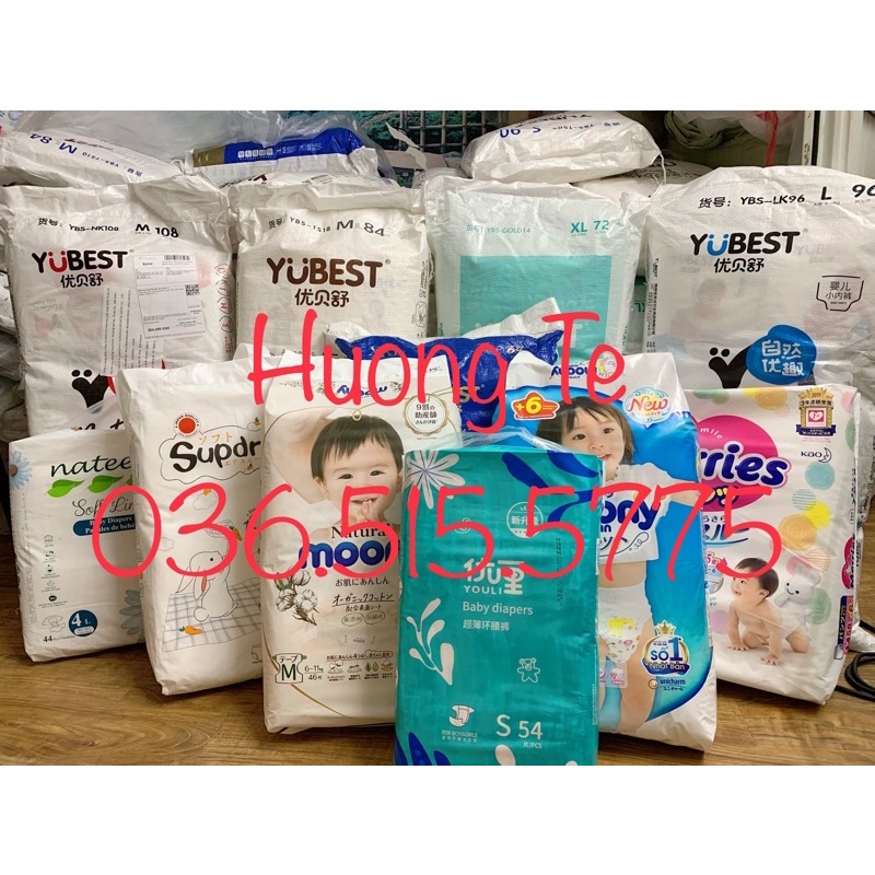 Bỉm dán/ quần Yubest size S132, M108, L96, XL84,XXL72