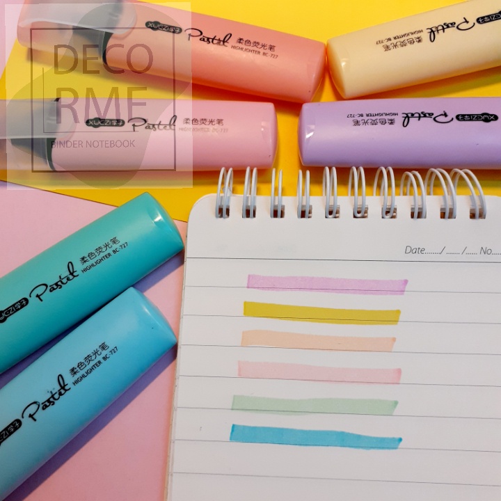 Bút Highlight Pastel BC727 Đánh dấu nhiều màu dùng để trang trí sổ bullet journal Lẻ 1 Bút