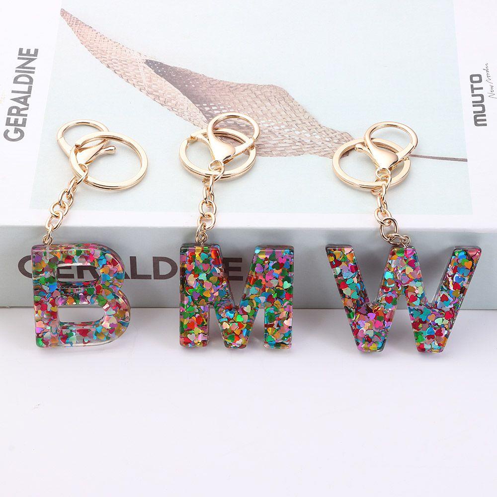 Mặt Dây Chuyền / Móc Khóa / Túi Xách Bằng Resin Hình Chữ Cái Từ A-Z 26 Đầu Tiên