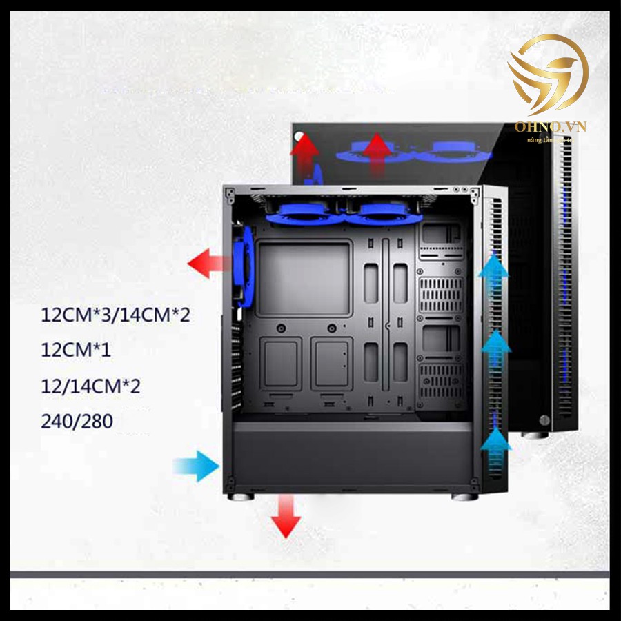 Thùng Vỏ Máy Tính Case Gaming VSP B15 Case PC Máy Tính Mặt Hông Trong Suốt Cao Cấp