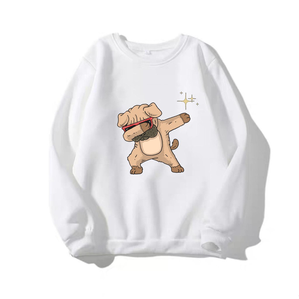 Áo sweater nam nữ in hình Chó Pug, chất nỉ dày dặn, hợp làm áo cặp William - DS110 | WebRaoVat - webraovat.net.vn