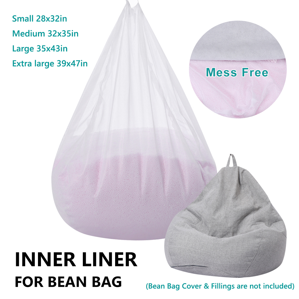 QINJUE Washable Inner Liner for Bean Bag Zipper Opening Bean Bag Insert Replacement Cover Bean Bag Inner Liner Bean Bag Chair Inner Cover Easy Cleaning Premium No Filler Lazy Sofa Inner Liner