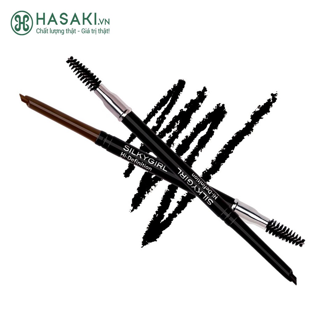 Chì Kẻ Chân Mày Silky Girl Hai Đầu Hi-Definition Brow Liner 0.35g