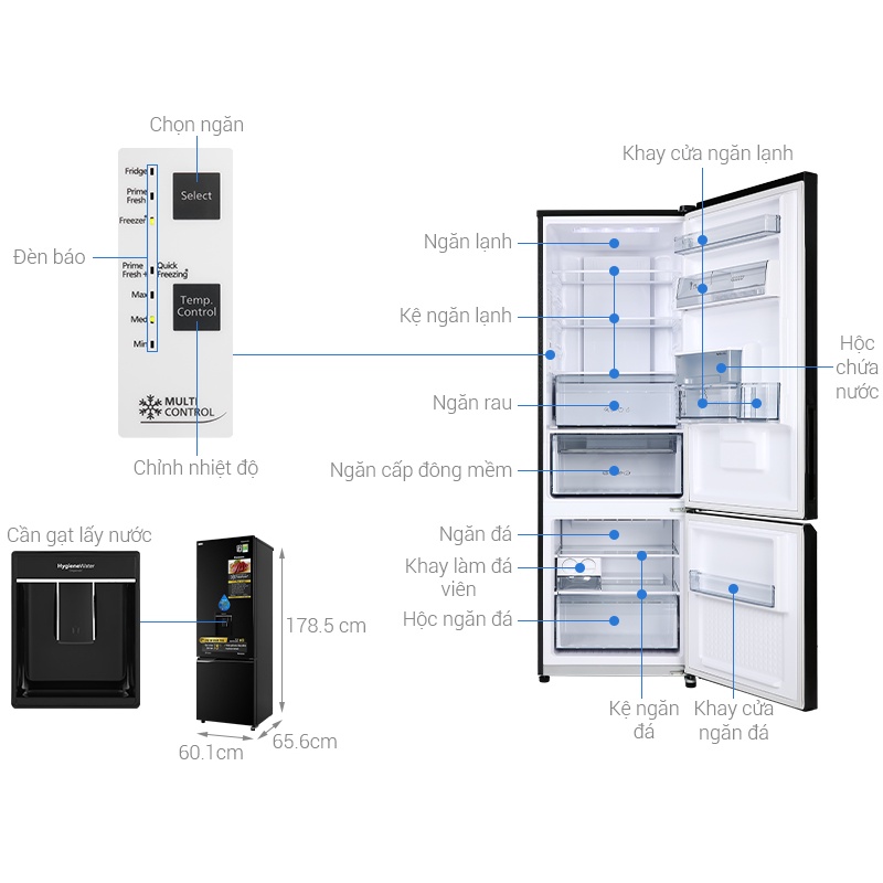 Tủ lạnh Panasonic Inverter 322 lít NR-BC360WKVN - Ngăn cấp đông mềm, Lấy nước bên ngoài, Miễn phí giao hàng HCM.