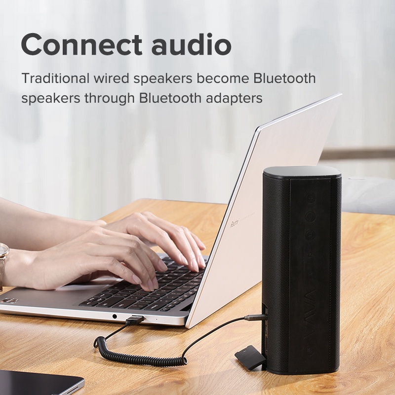 llano Đầu thu phát sóng Bluetooth 5.0 trên xe hơi giắc âm thanh 3.5mm không dây giúp rảnh tay tiện lợi