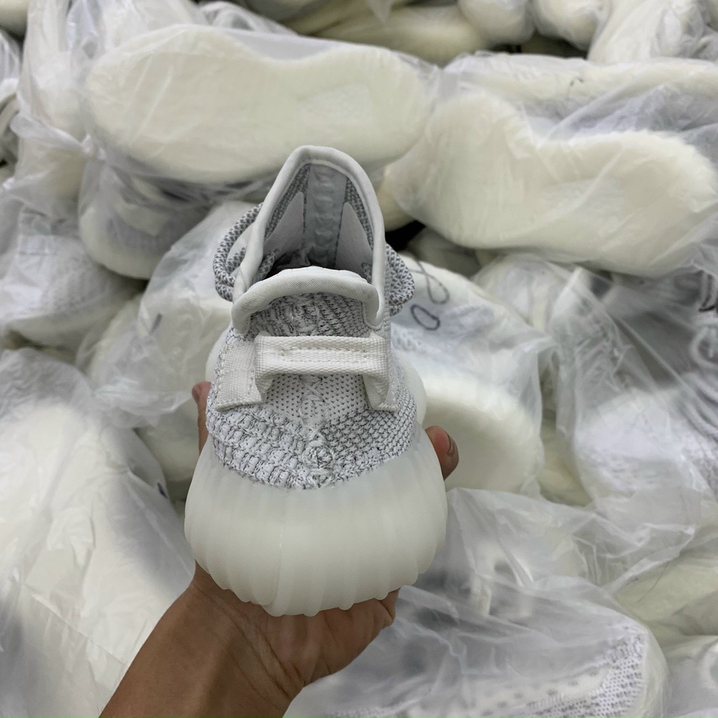 Giày Yeezy 350 static trắng xám phản quang cao cấp