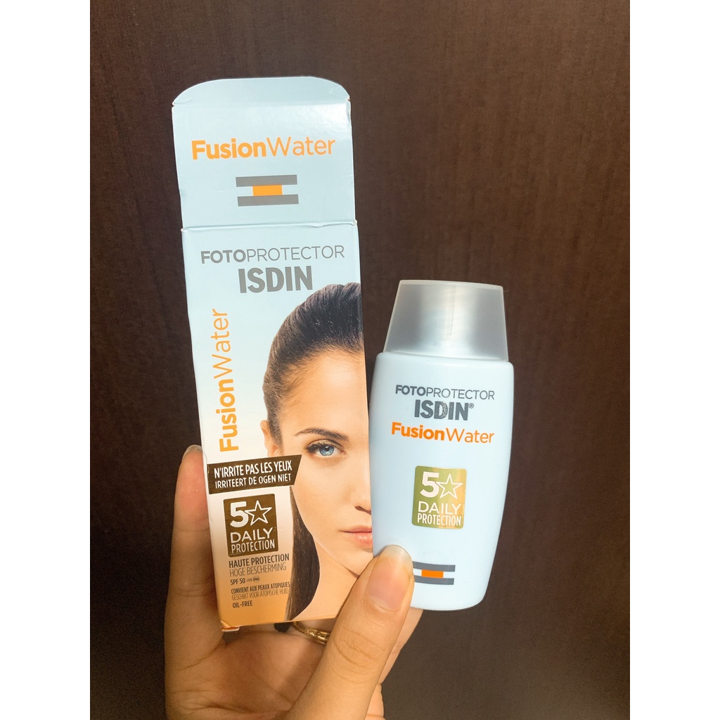 Set Kem chống nắng ISDIN Fotoprotector Fusion Water SPF50 cho da mặt và body