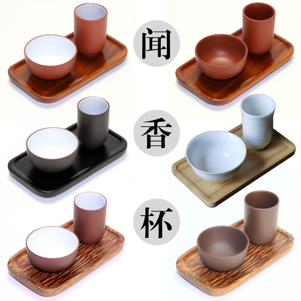Bộ Giá Đỡ Tách Trà Bằng Gỗ Cát Tím / Trắng Bóng Có Mùi Hương Nghệ Thuật