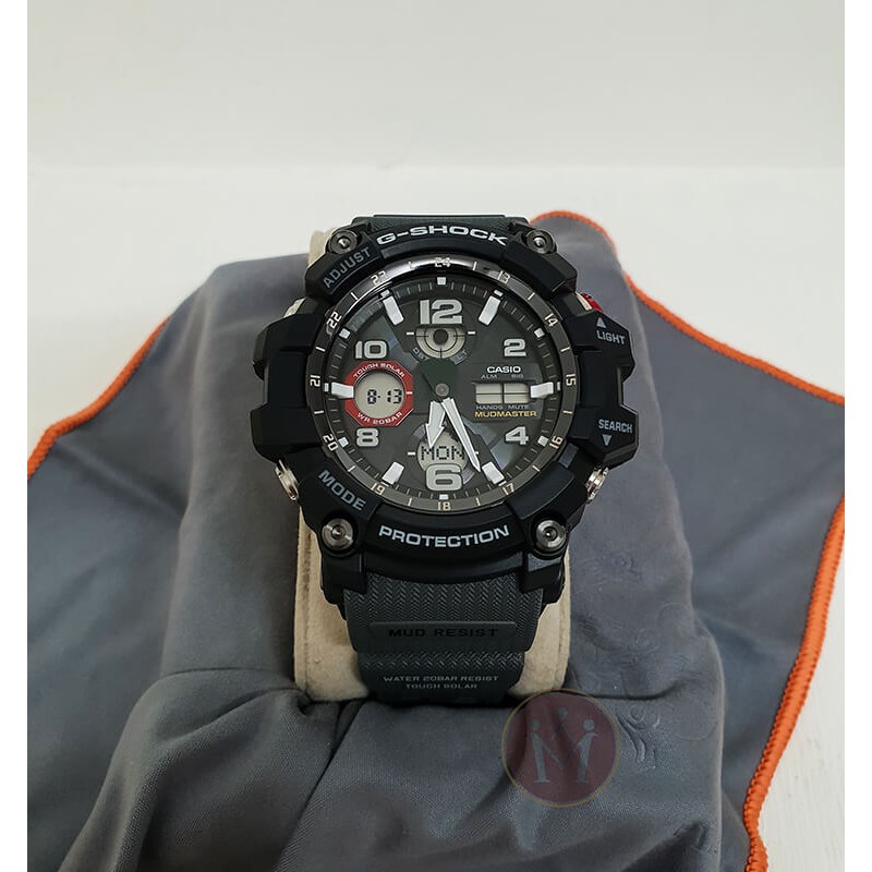 Đồng hồ nam Casio G Shock MUDMASTER GSG-100-1A8 Pin Năng Lượng Mặt Trời - Hai Đèn Le