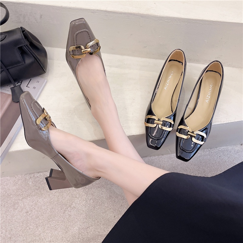 Giày cao gót mũi vuông thời trang xinh xắn dành cho nữ
