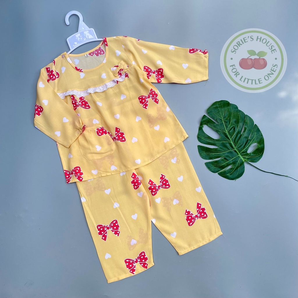 Bộ tole/bộ lanh DÀI TIỂU THƯ cài vai mặc nhà bé gái