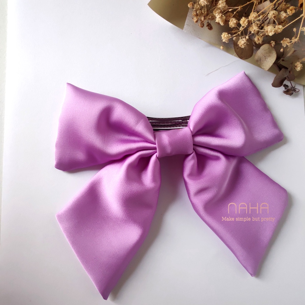 Kẹp tóc handmade Naha,kẹp nơ to,kẹp nơ tiểu thư