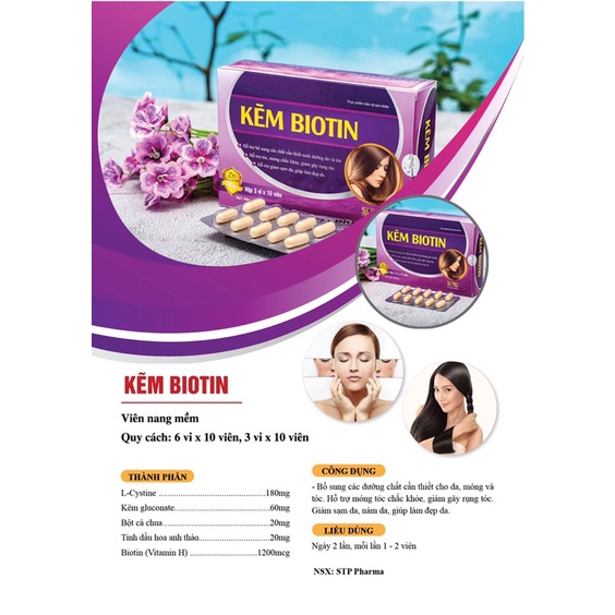Kẽm biotin Goldwings _ giảm rụng tóc sáng da