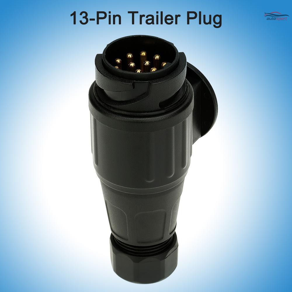 Frosted Material 13-Pin Trailer Plug 12V 13-Pole Tow Bar Towing Plug N Type-Vehicle End