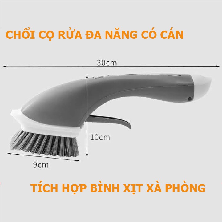 Dụng Cụ Làm Sạch Cán Dài Tích Hợp Bình Xịt Xà Phòng Cho gia đình