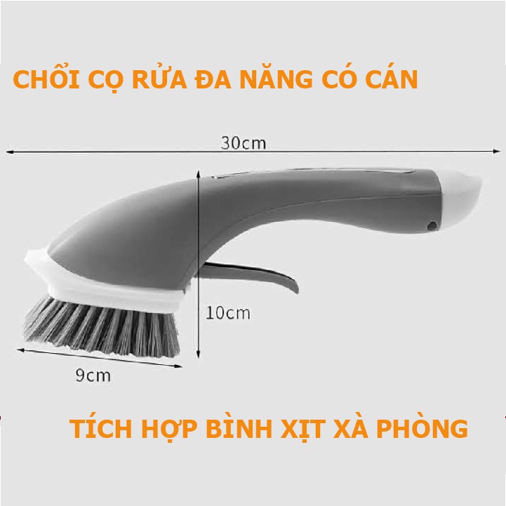 Cọ rửa đa năng có bình xịt - Tặng kèm đũa tre Cao Phong