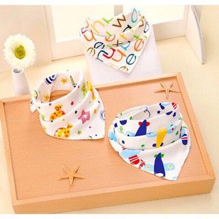 Khăn yếm tam giác cao cấp Cotton 2 lớp có cúc bấm
