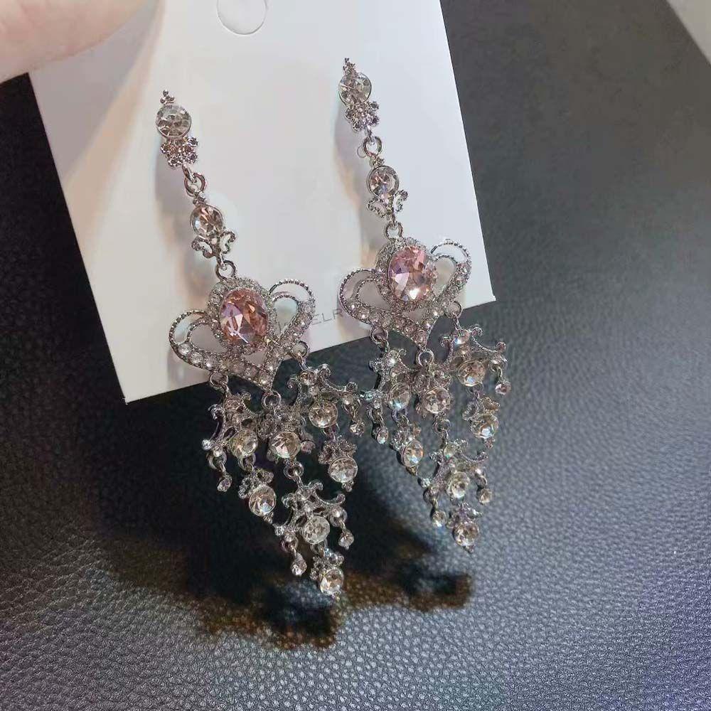 Bông Tai Tua Rua Hình Trái Tim Thời Trang Dự Tiệc|Bông Tai Dáng Dài Thiết Kế Xinh Xắn Thời Trang