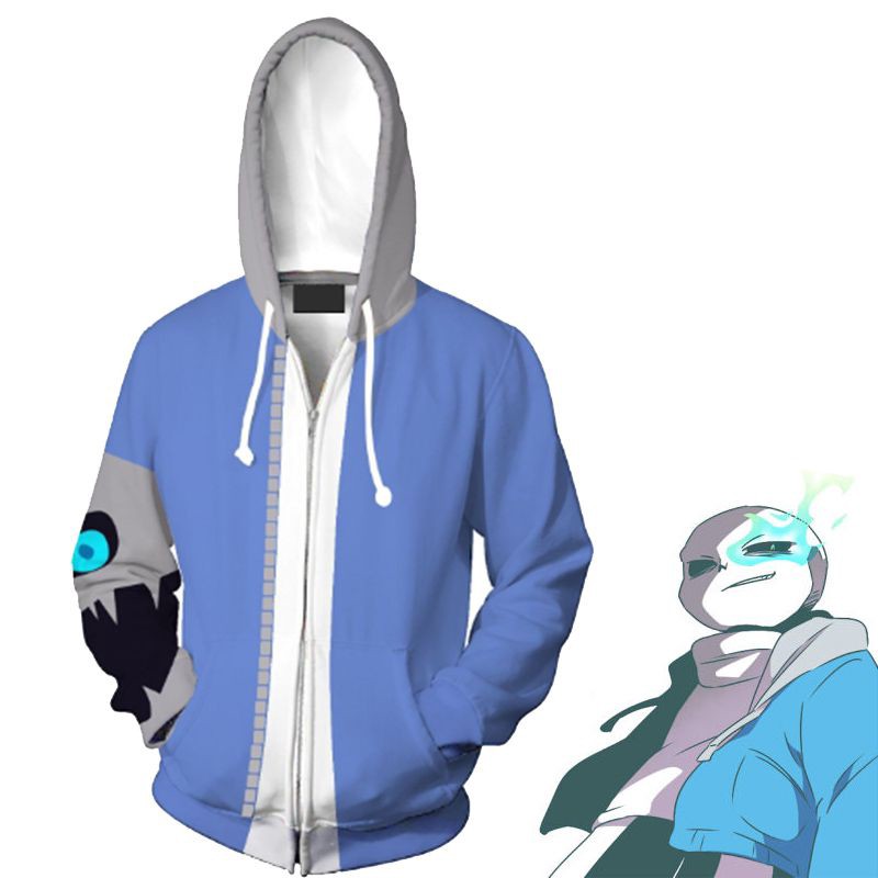 Áo Khoác Hoodie Khóa Kéo Hóa Trang Nhân Vật Game Undertale Sans 3D