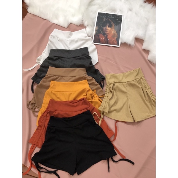 Quần short THUN GÂN RÚT DÂY sexy GYM nữ hình thật | BigBuy360 - bigbuy360.vn