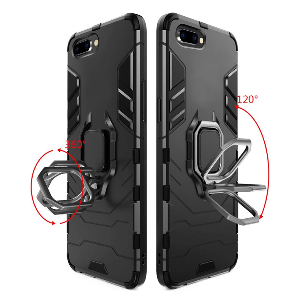 Ốp điện thoại Armor nhám chống sốc có giá đỡ dạng vòng tròn cho OPPO R15 R17 Pro R9s R11s R9 R11 Plus JRXDZ