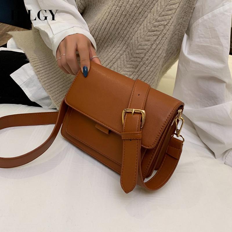 Túi Đeo Chéo Hình Vuông Nhỏ Màu Sắc Trơn Phong Cách Hàn Quốc Cho Nữ