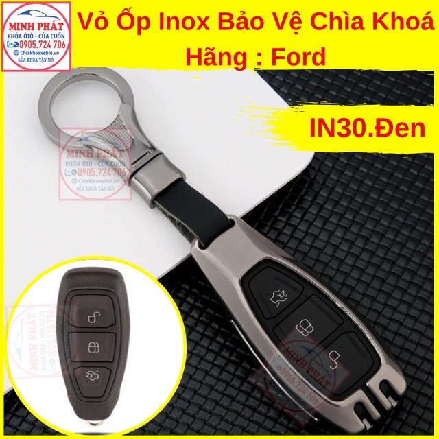 Vỏ Ốp Inox Bảo Vệ Chìa Khoá xe Ô Tô Ford Ecosport ,Focus ,Fiesta