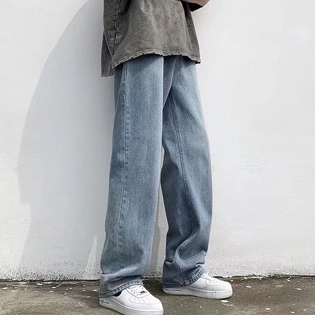 Quần Jeans Ống Rộng Phong Cách Hong Kong Trẻ Trung Hàng Mới Dành Cho Nam