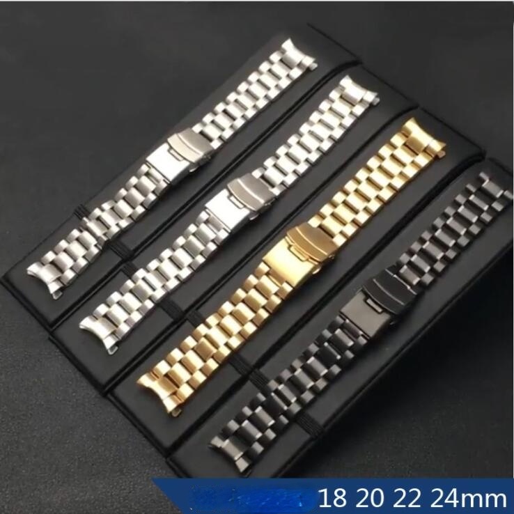 Dây đồng hồ thay thế bằng thép không gỉ 18mm 20mm 22mm 24mm