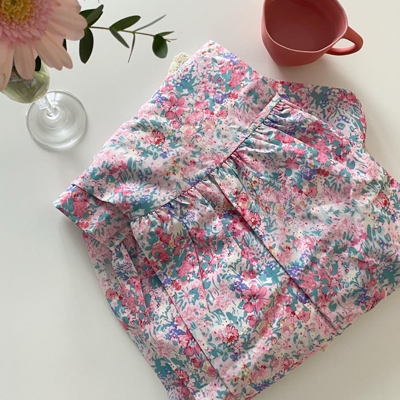 ODDA OUTFIT / Đầm Hoa Nhí Hồng Pastel Vintage.