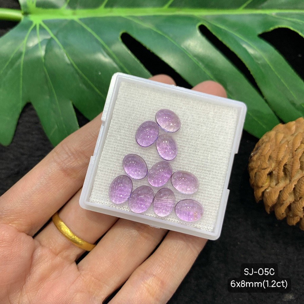 Mặt Đá Mài Láng Citrine, Amethyst và Moonstone Oval 6*8mm-8*10mm