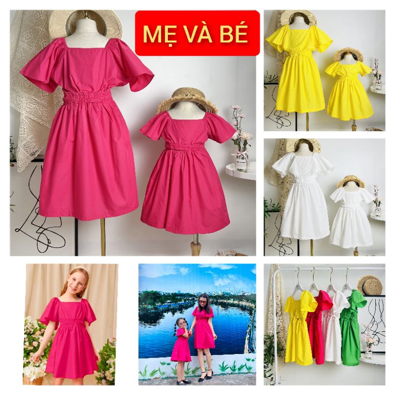 ĐẦM VÁY MẸ VÀ BÉ VẢI NHẬP MỀM MÁT TAY TIÊN HAIVANCO cho mẹ và bé từ 13 đến 60 kg MỀM MẠI THOÁNG MÁT ĐI TIỆC ĐI CHƠI