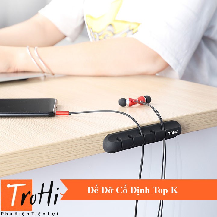 Đế Đỡ TopK Cố Định dây cáp sạc, tai nghe, dây điện, dây chuột có hỗ trợ miếng dán - Dụng Cụ Hỗ Trợ | BigBuy360 - bigbuy360.vn