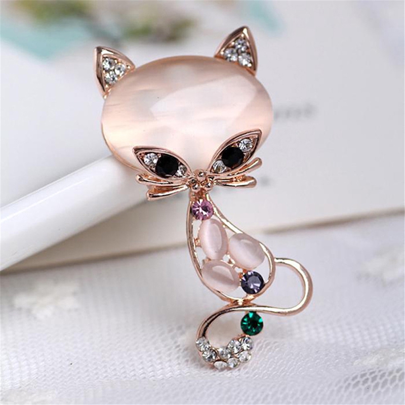 Korean fox  eye stone Brooch boutique crystal color diamond brooch fashion chest buckle accessories