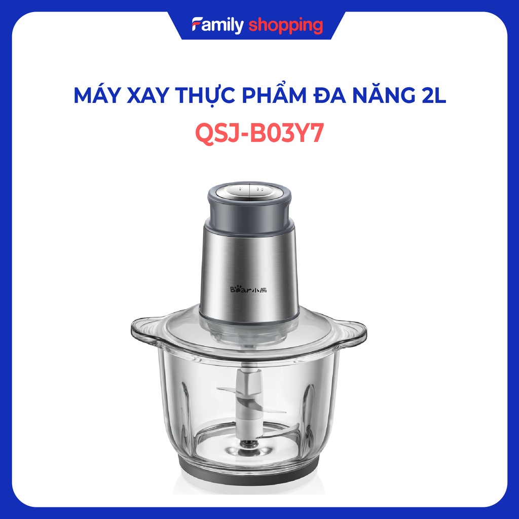 Máy Xay Thực Phẩm Đa Năng 2L Bear QSJ-B03Y7 - Hàng Chính Hãng - Bảo Hành 18 tháng