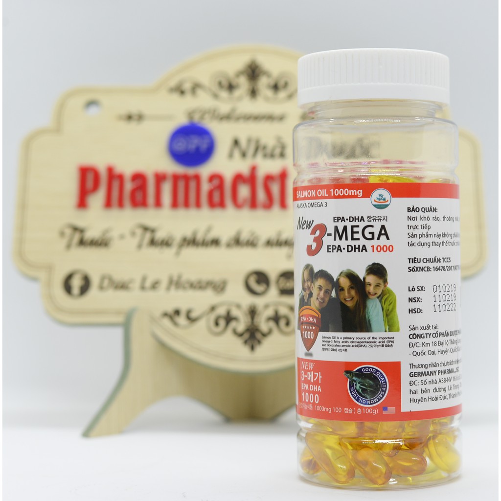 Omega 3 Alaska  - hộp 100 viên- Bổ não, tăng cường thị lực, giảm nguy cơ các vấn đề về tim mạch