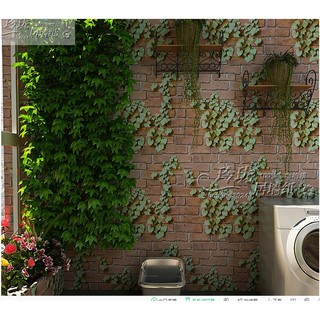 Decal giấy dán tường dây leo đá xám (khổ rộng 0.45m)
