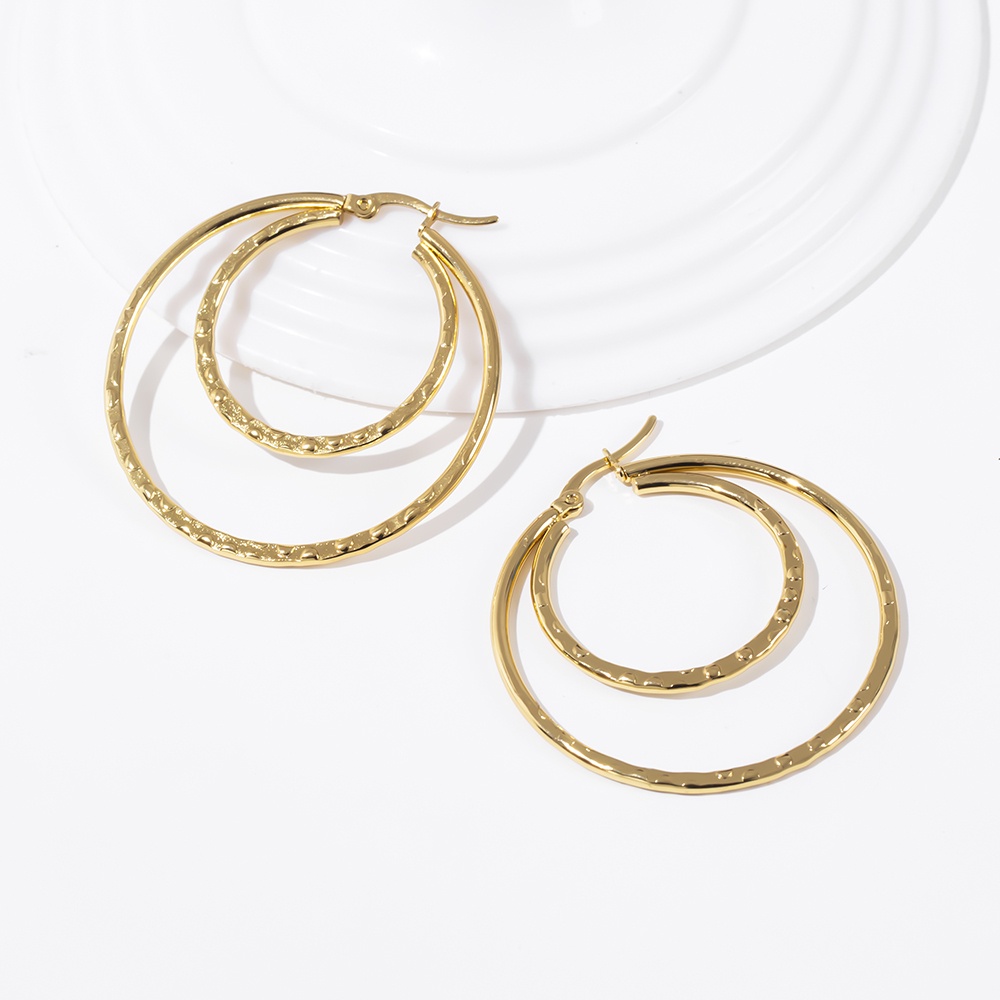 Khuyên Tai Tròn To 40MM Bằng Thép Titan / Thép Không Gỉ Không Gây Dị Ứng Dành Cho Nữ