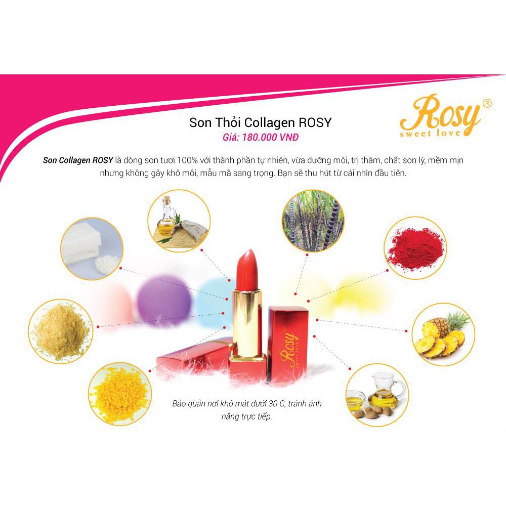 Son Tươi Collagen RoSy - Không Chì, Không Thủy Ngân, Siêu dưỡng môi, Lâu Trôi | BigBuy360 - bigbuy360.vn