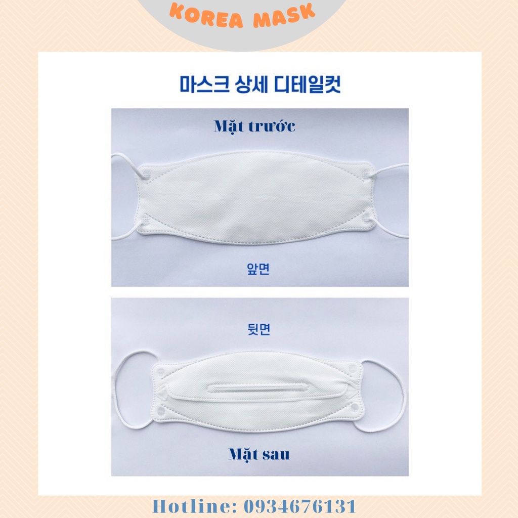 Khẩu trang KF94 nhập khẩu Hàn Quốc Kmask 4 lớp kháng khuẩn màu đen, trắng [Túi 1 cái]