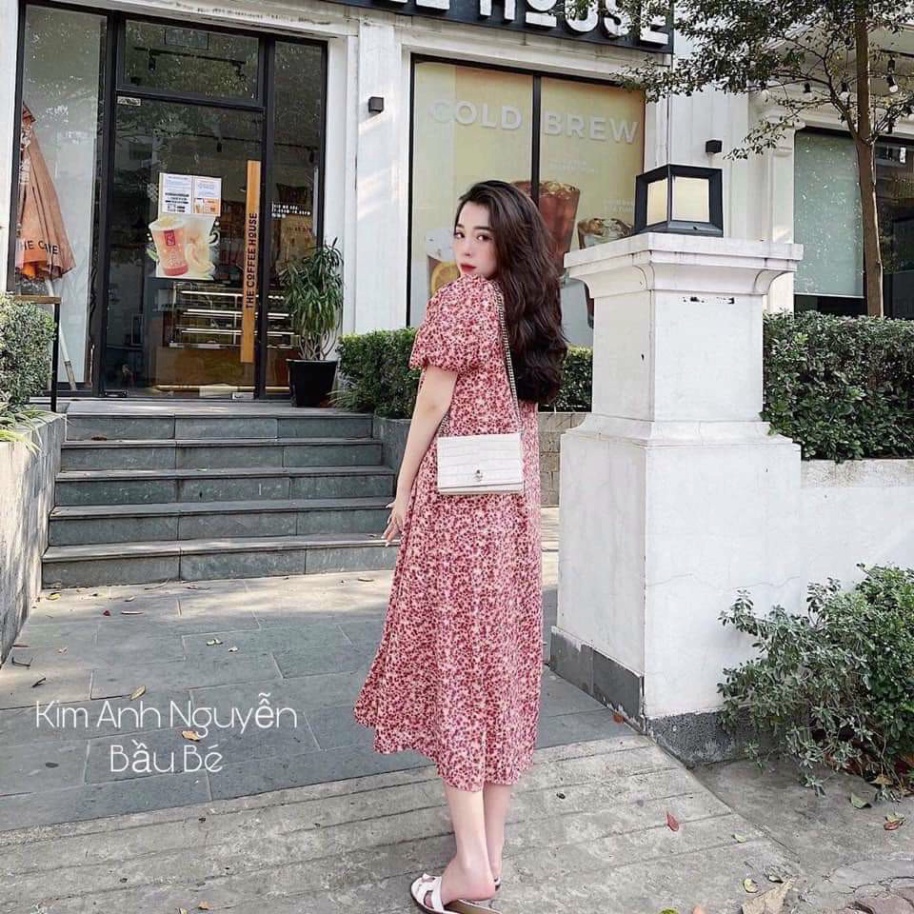 Váy bầu đầm bầu cao cấp☘️chất lụa Hàn mát mềm mịn💕thiết kế sang chảnh🌸mặc đi làm đi chơi đều