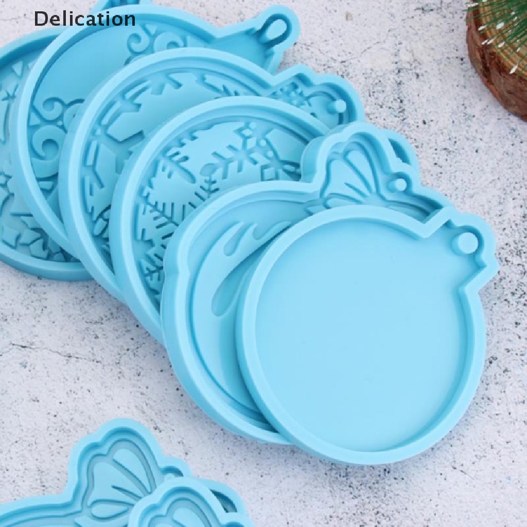 [Delication] Khuôn Silicone Làm Móc Khóa Bằng Nhựa Resin Epoxy Hình Quả Bóng Giáng Sinh
