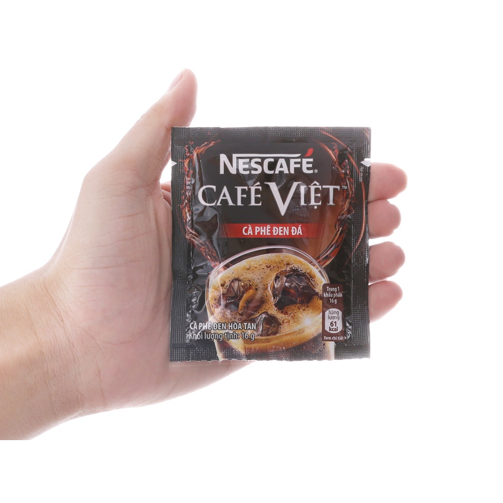 Nescafe Việt đen đá hũ nhựa 40 gói x 16g Tặng 2 gói Nescafe đỏ 3in1 (17g) - cà phê Việt, cafe đen đá hòa tan