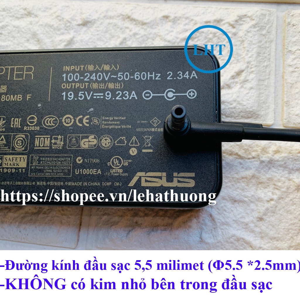 SẠC LAPTOP ASUS 19.5V 9.23A 180W SLIM HÀNG CHẤT LƯỢNG CAO (Adapter Asus 180W)
