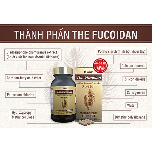 The Fucoidan Waki - 100% Tinh Chất Tảo Nâu Okinawa Nhật Bản Giúp Tăng Miễn Dịch, Giảm Tác Dụng Phụ Hóa Xạ Trị