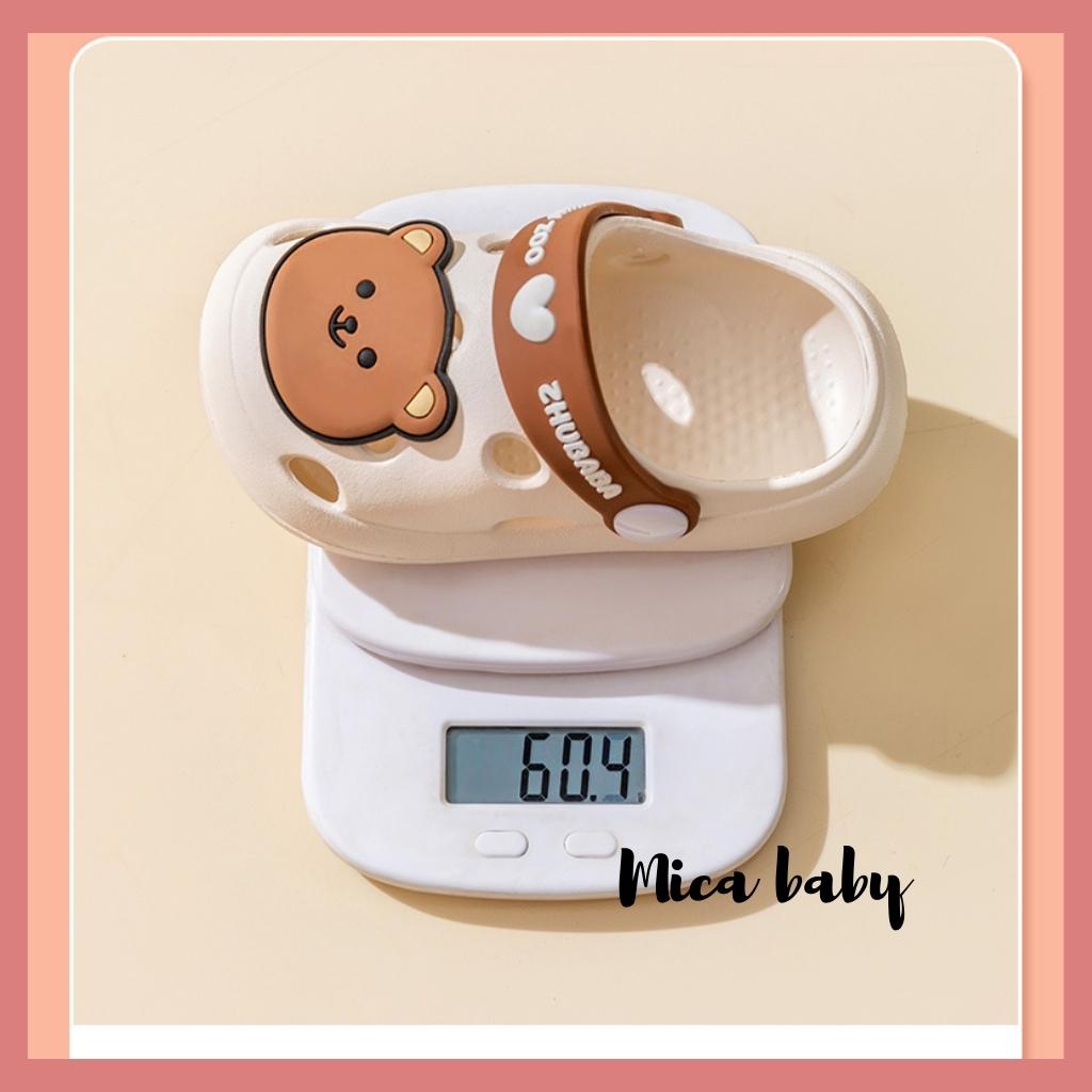 Dép sục cho bé siêu nhẹ hình gấu nâu đáng yêu Mica Baby GD01
