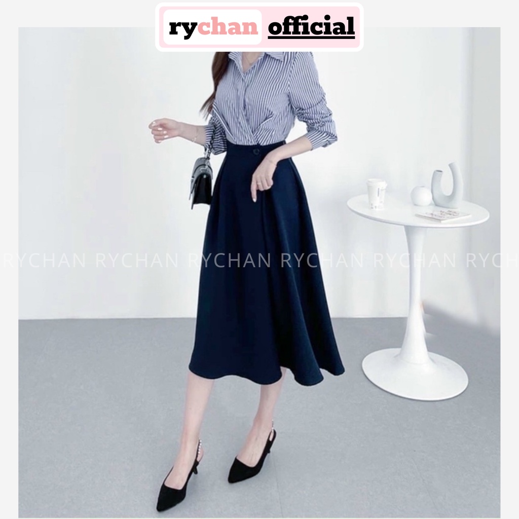 Đầm Nữ Chuẩn Công Sở Phối Sơ Mi Kèm Váy Đính Nút Cực Thanh Lịch Màu Xanh [ẢNH THẬT CUỐI] - DX9931