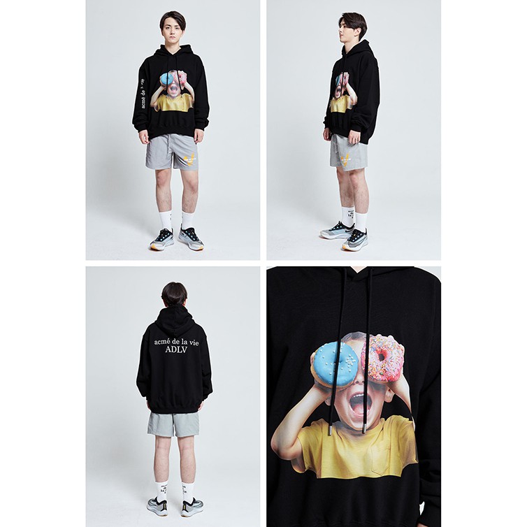 ÁO KHOÁC CÓ MŨ  ADLV BABY FACE HOODIE BLACK DONUT 5